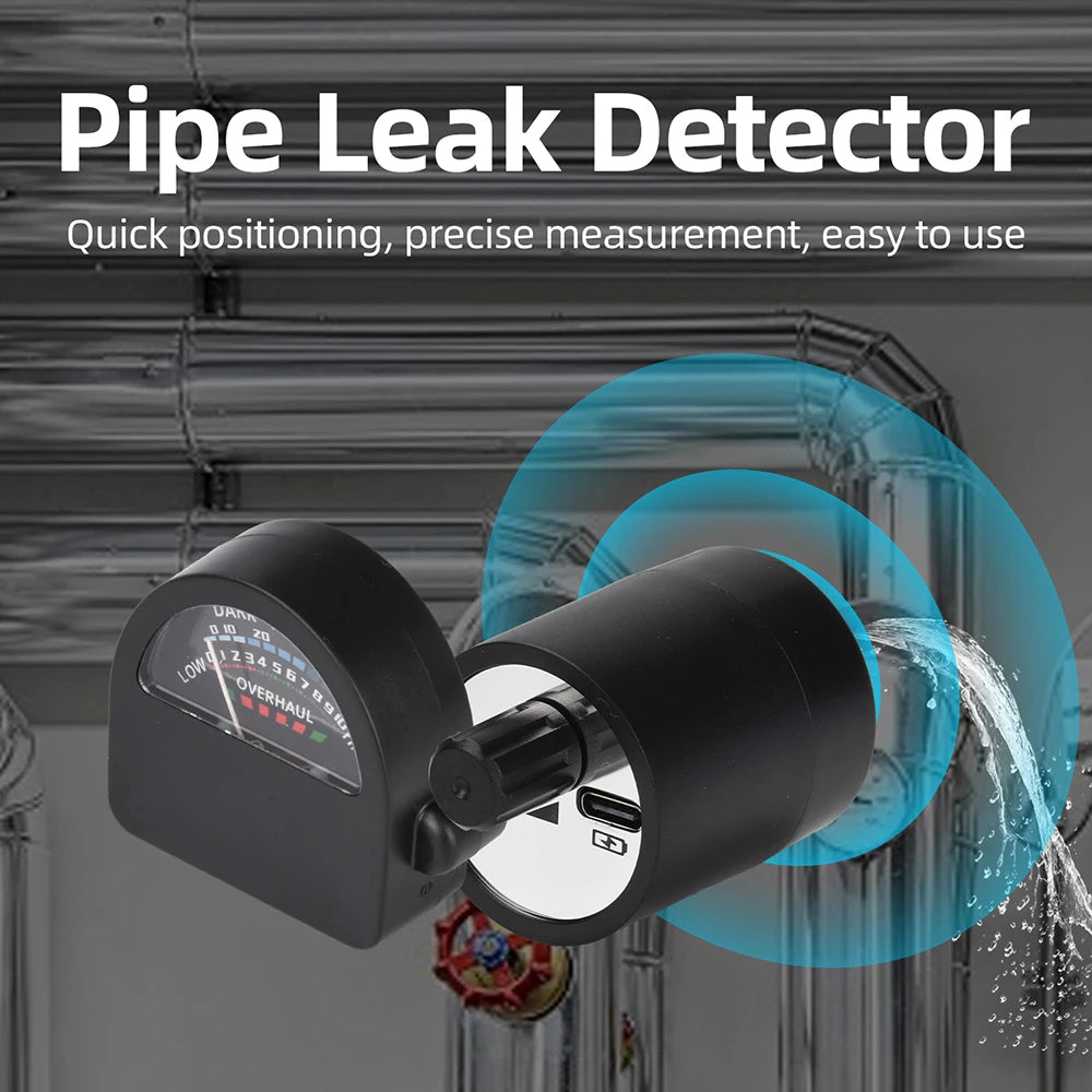 Home Pipe Leak Detector - High-Sensitivity Wall Leakage Tester with Type-C Charging & Noise-Canceling Headphones