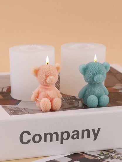 Cute Little Bear Silicone Mold – DIY Candle, Gypsum & Ornament Mold
