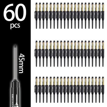 45mm Deep-Hole Carpenter Marker Pen - Long-Nib Woodworking Marking Pen for Measuring & Construction