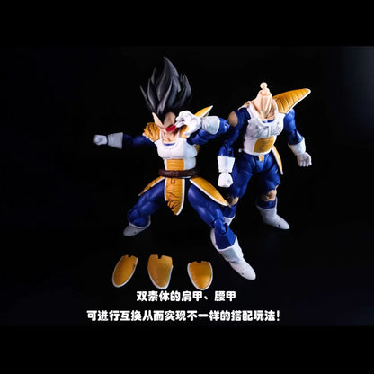 Black Hole Toys Dragon Ball SHF Action Figures — SSJ Super Saiyan Vegeta & Son Goku, Battle Suit & Battle Damage Model Toys
