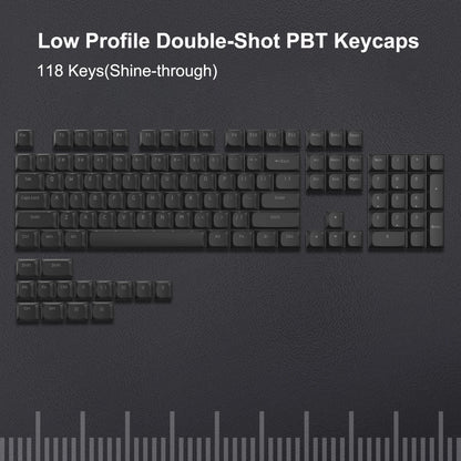 143-Key Low-Profile PBT Keycap Set - Double-Shot Keycaps for Gateron & Cherry MX Switches