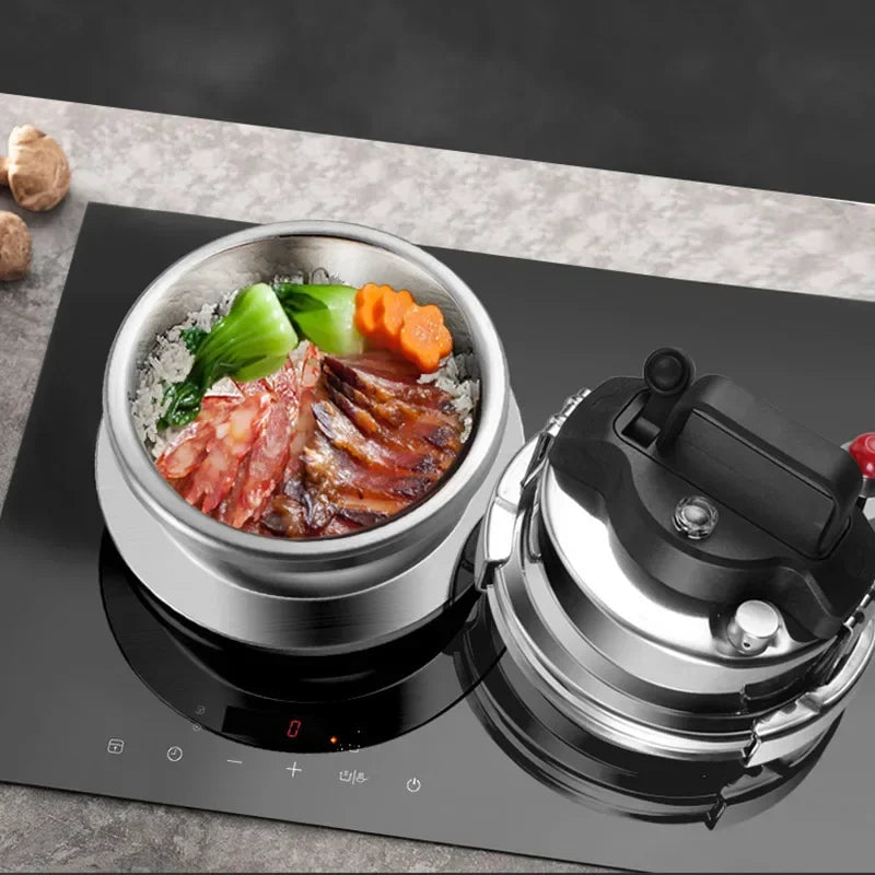 0.8-2L Outdoor Camping Small Pressure Cooker - 304 Stainless Steel Portable Rice Cooker for Kitchen Cooking