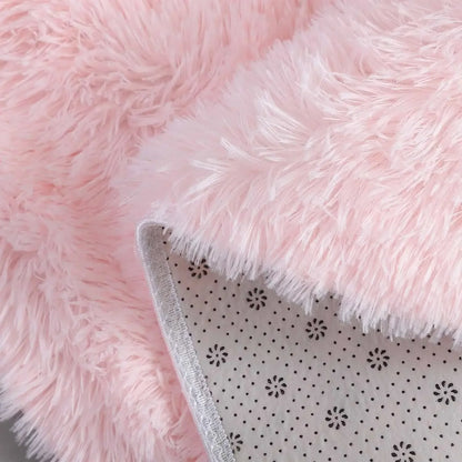Super Soft Plush Round Rug - Fluffy Thick-Pile Carpet for Bedroom, Living Room, Kids Room & Salon Decor