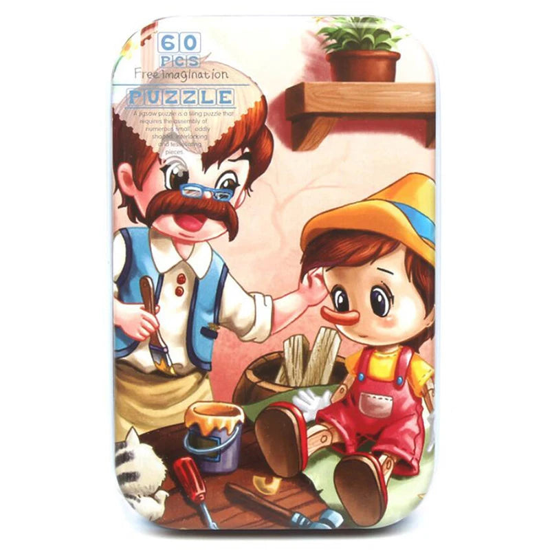 60-Piece Jigsaw Puzzle Set — Cartoon Animals & Vehicles Montessori Educational Toys for Kids, Perfect Christmas Gifts