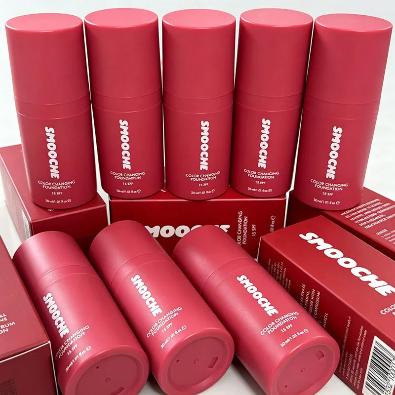 SMOOCHE SPF15 Color-Adaptive Liquid Foundation - Lightweight Waterproof Concealer with Long-Lasting Oil Control