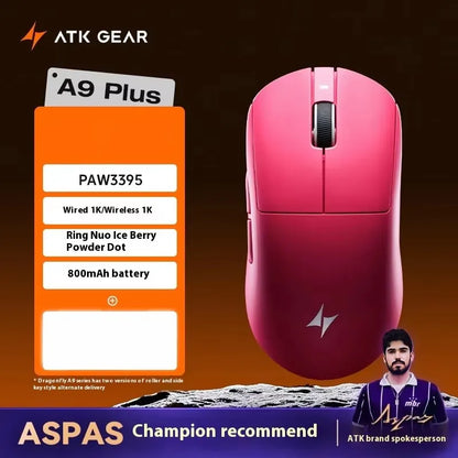 ATK DragonFly A9 Air Ultimate Wireless Gaming Mouse - 42000DPI PAW3950 Sensor 8KHz RGB Ergonomic Mouse for PC Windows & MacOS