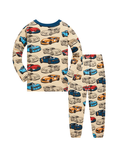 100% Cotton Cartoon Pajama Set for Boys - Printed Children's Sleepwear for Ages 1–8 Years