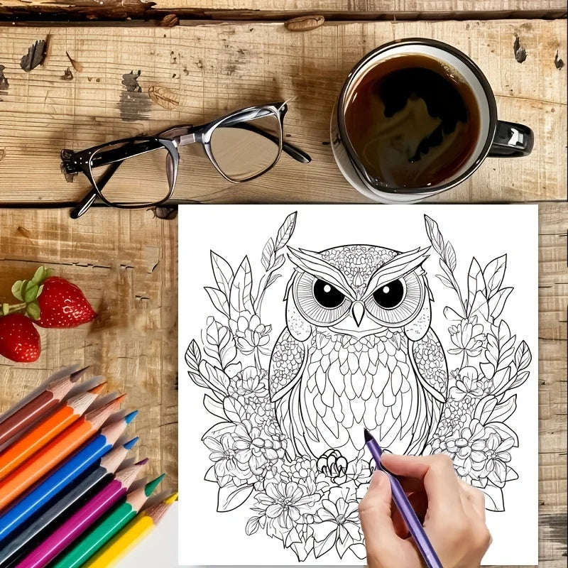 28-Page Mandala Animal Coloring Book for Adults - Stress Relief, Relaxation & Creative Coloring Activity Book