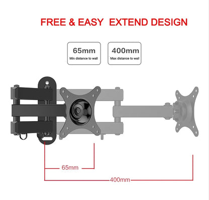 20° Tiltable & 360° Rotatable TV Wall Mount Bracket – Universal Stand for 14-24" Monitors & Flat Panel Displays