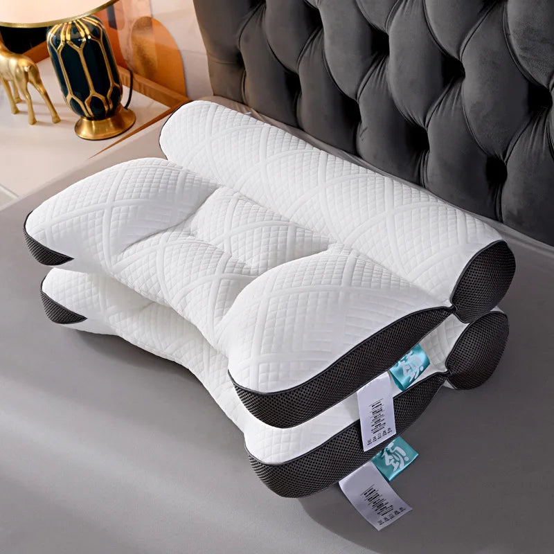 Anti-Traction Sleep Neck Care Pillow – Zoning Design, Washable Adult Pillow Core, Knitted Low Pillow for Home & Hotel
