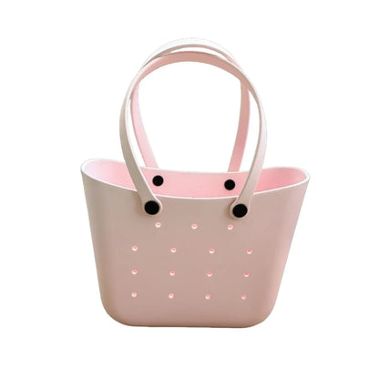 Fashion EVA Molded Beach Bag – Multi-Functional Women’s Shopping & Makeup Storage Tote, Trendy Plastic Waterproof Handbag