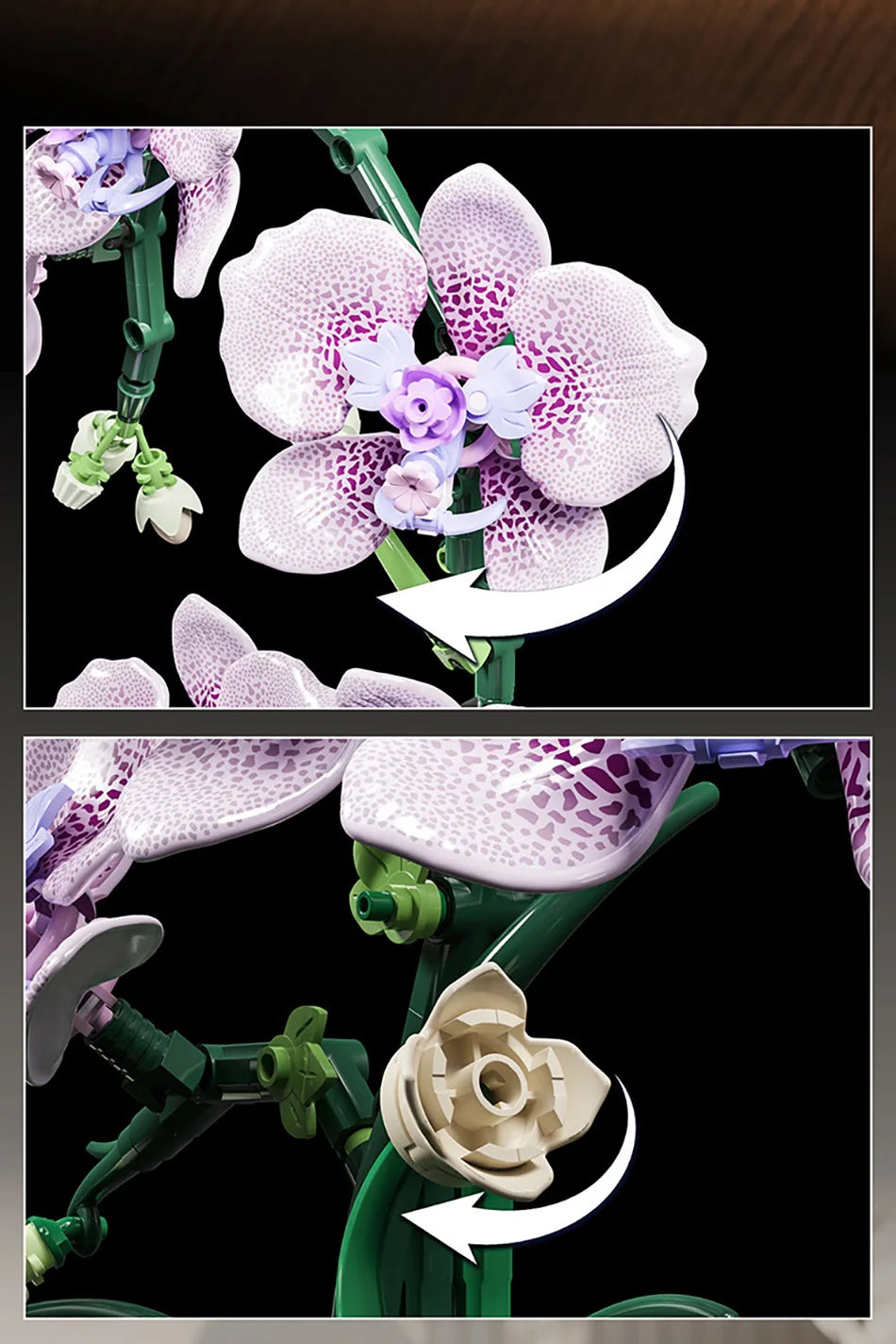 Orchid Cymbidium Building Blocks Set – DIY Potted Phalaenopsis Flower Simulation Toy for Valentine’s Gift