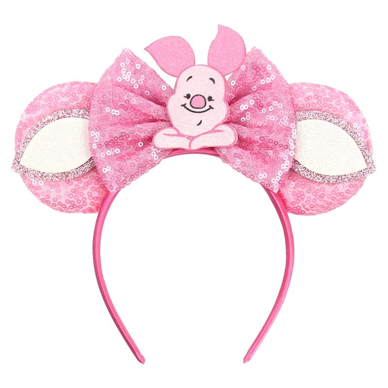 Disney Cartoon Mouse Ears Headband - Sequin Bow Hair Accessory for Girls, Birthday Parties & Cosplay