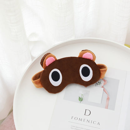 Animal Crossing Sleep Mask – Tom Nook & Timmy/Tommy Plush Eyeshade, Cute Cartoon Cosplay Eye Cover & Travel Blindfold