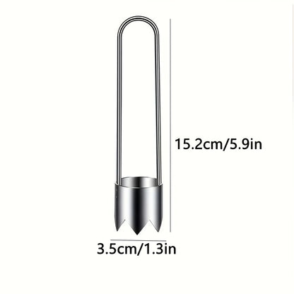 Stainless Steel Fruit & Vegetable Corer – Universal Kitchen Gadget for Apple, Pear, Tomato & Red Bell Pepper Seed Removal