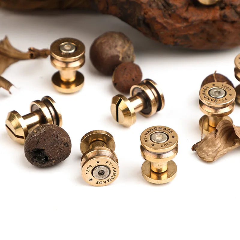 Brass Round Head Lock Buckle: Durable Handbag DIY Bag Clasp for LeatherCraft Sewing Hardware - Essential Accessories