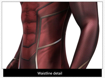 Red Barry Allen Cosplay Costume – Adult Men’s Halloween Bodysuit & Headgear, Zentai Jumpsuit for Comic Con