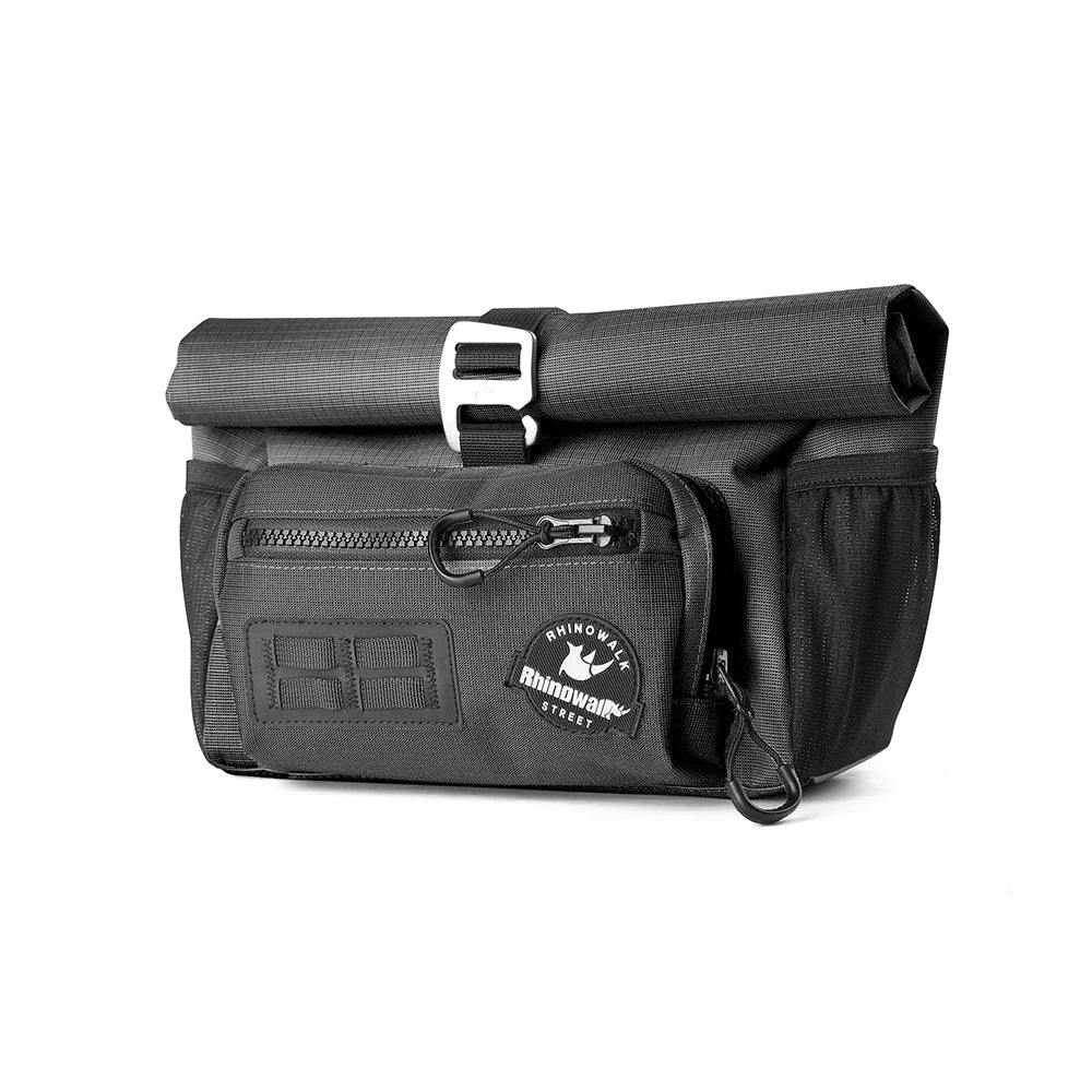 Rhinowalk 4L Bike Handlebar Bag — Quick Release Front Tube Basket with MOLLE for Brompton Folding Bikes