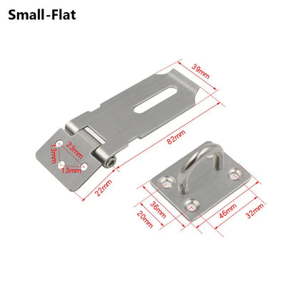 Stainless Steel Padlock Hasp Lock | 90° Right Angle Door Clasp, Shed Gate Latch, Burglar-Proof Household Bolt Buckle