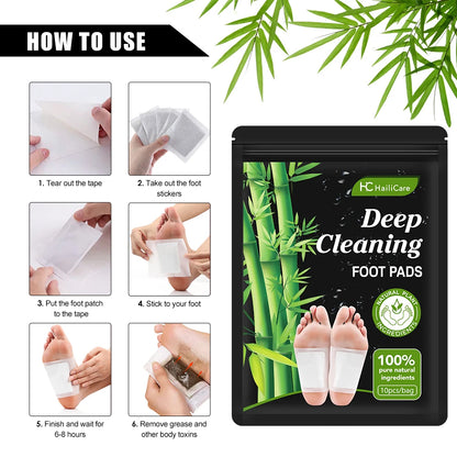 10PCS Herbal Detox Foot Patches – Stress Relief & Deep Sleep Aid | Natural Foot Care & Body Cleanse