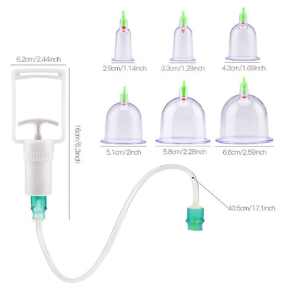12/24-Cup Chinese Vacuum Cupping Therapy Set – Pull-Out Suction Massager for Pain Relief & Muscle Relaxation