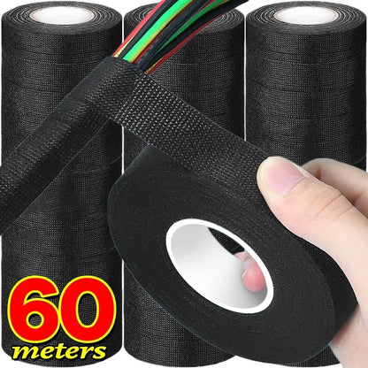 Heat-Resistant Electrical Tape – Waterproof Fabric Cloth Wrap for Auto Wiring, Cable Organizer & Harness Insulation