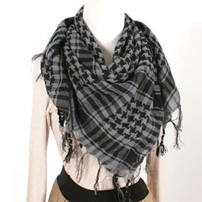 Military Plaid Scarf - Lightweight Unisex Tactical Arab Shemagh for Warmth & Outdoor Wear