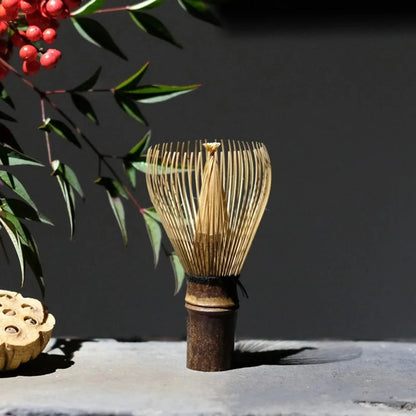 Reusable Bamboo Matcha Whisk - Traditional Tea Brush for Matcha Green Tea Preparation