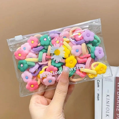 10/20PCS Cute Cartoon Hair Bands – Soft Elastic Scrunchies for Girls & Kids, Gentle on Hair