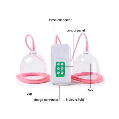 E-Cup Vacuum Suction Breast Enlargement & Body Massage Device, Multi-Function Cupping System for Neck, Back, Butt Lift & Nipple Care