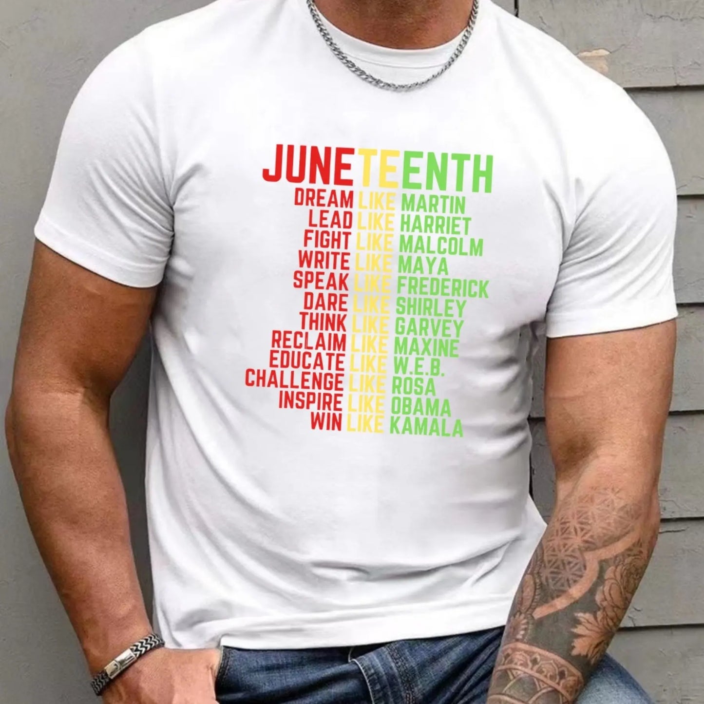 Oversized Men’s Juneteenth T-Shirt – Trendy Summer Casual O-Neck Short Sleeve Tee for Outdoor Sports