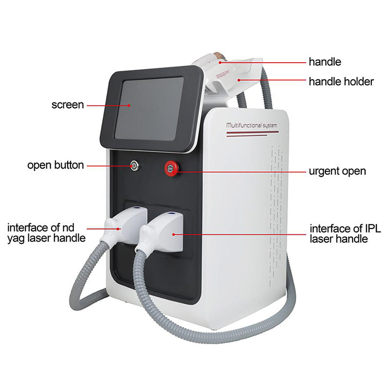 3-in-1 Portable Professional ND YAG & IPL Laser Machine – Hair, Tattoo & Pigment Removal, Skin Rejuvenation