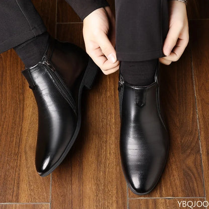 Men’s Minimalist Dress Shoes - Elegant Retro Pointed Toe Formal Business Shoes for Spring