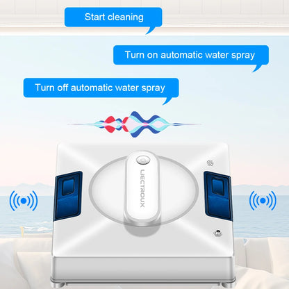 Liectroux YW509 Window Cleaning Robot - Dual Water Spray, Smart Navigation, Laser Sensor - For Home Glass, Floor and Wall Cleaning