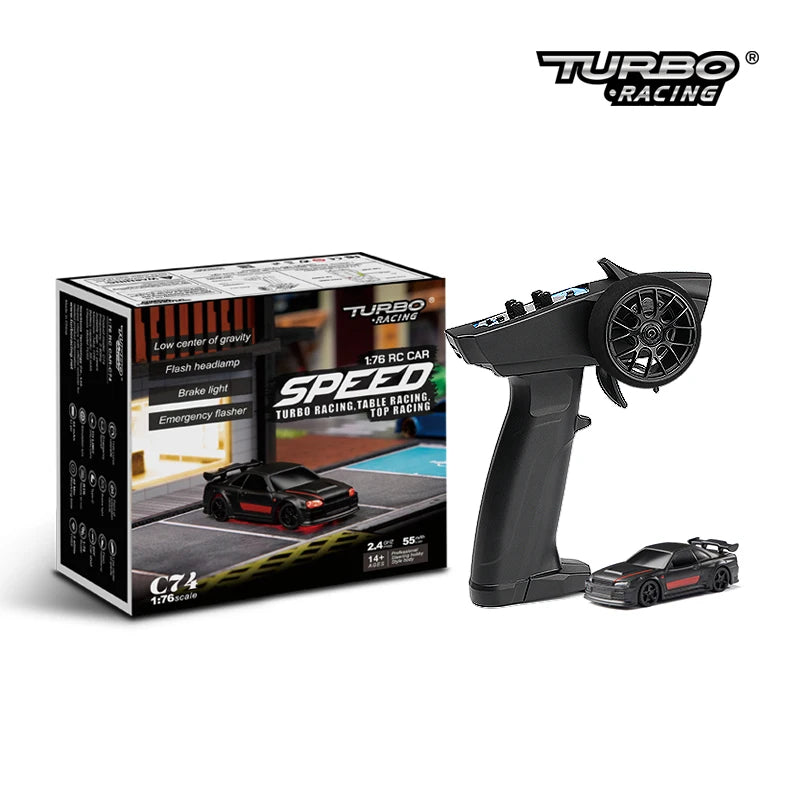 Turbo Racing 1:76 RC Drift Car | C64/C72/C73/C74 with Gyro & Full Remote Control for Kids & Adults