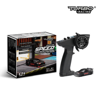 Turbo Racing 1:76 RC Drift Car | C64/C72/C73/C74 with Gyro & Full Remote Control for Kids & Adults