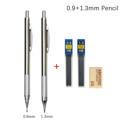 Full Metal Mechanical Pencil Set — 0.3–2.0mm Automatic Pencils for Art, Drawing & School