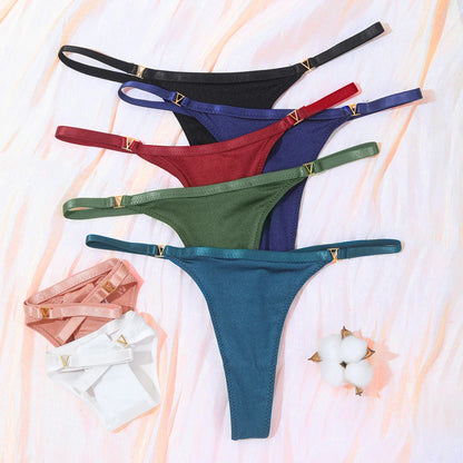 VKME Women’s Low Waist Cotton Thong Panties – Comfortable Sexy G-String Lingerie Underwear