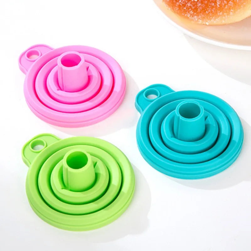 Folding Silicone Engine Funnel - Automotive & Home Use Liquid Funnel for Detergent & Tools