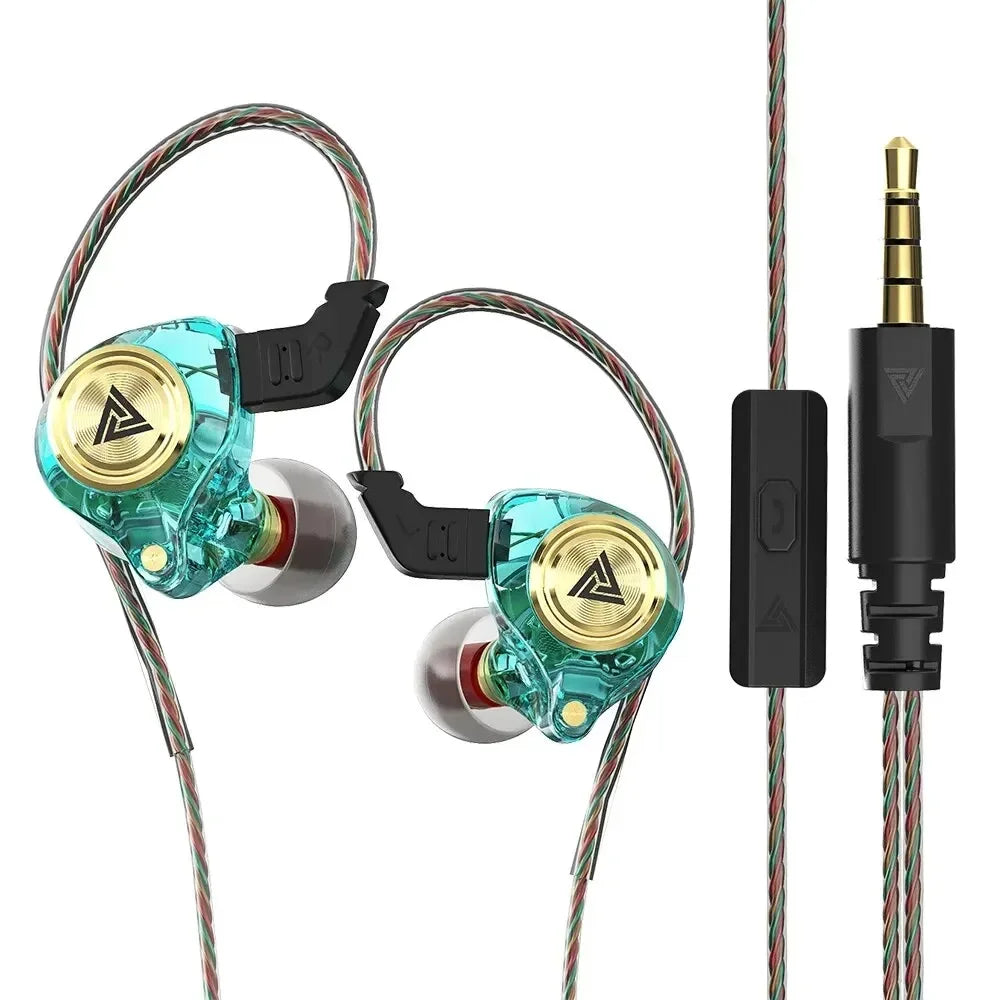 QKZ AK3 Wired Earphones - HiFi Bass Headphones with Microphone for Gaming, Sports & Music