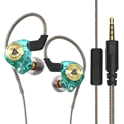 QKZ AK3 Wired Earphones - HiFi Bass Headphones with Microphone for Gaming, Sports & Music