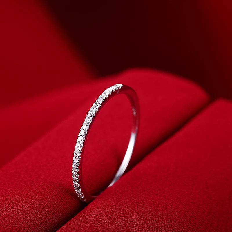 925 Sterling Silver Eternity Band Ring - CZ Diamond Promise Engagement Wedding Jewelry for Women & Men
