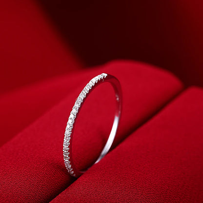 925 Sterling Silver Eternity Band Ring - CZ Diamond Promise Engagement Wedding Jewelry for Women & Men