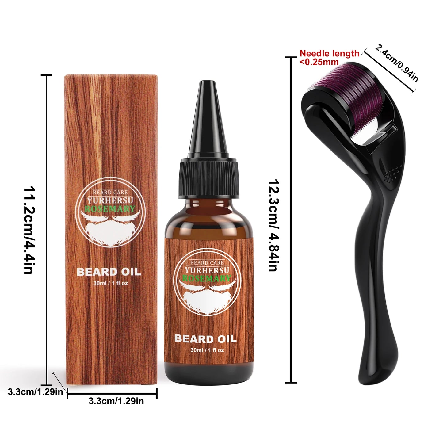 Organic Rosemary & Jojoba Beard Oil 30ml – Lightweight Non-Greasy Beard Care for Softening Dry, Coarse Beard with Natural Woodsy Scent