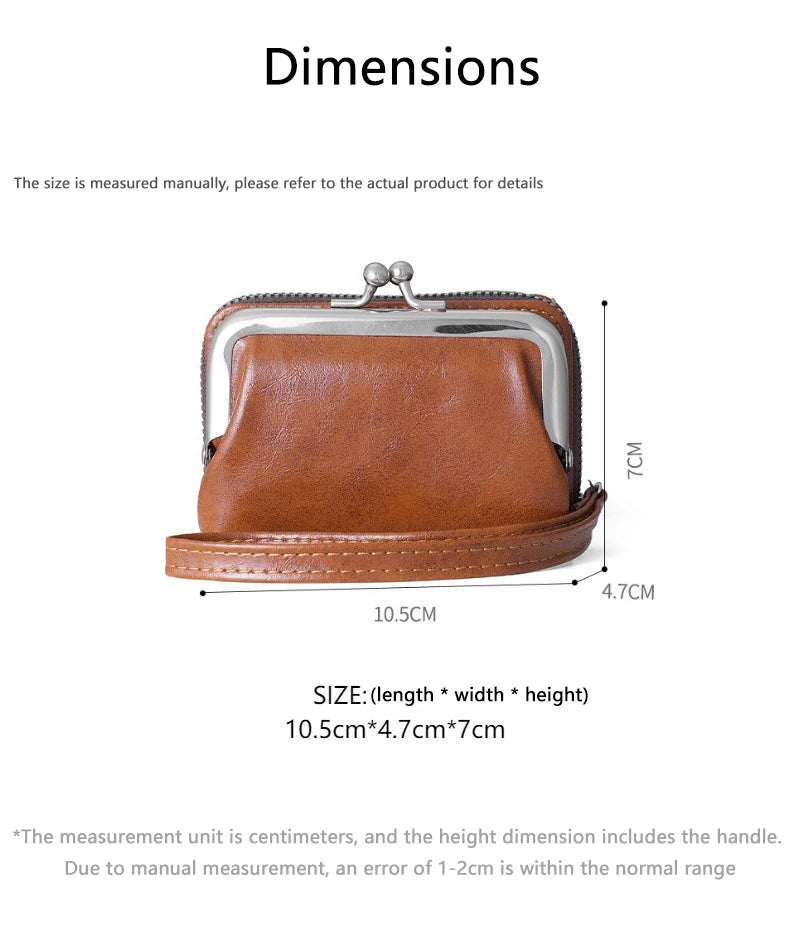 Women’s Fashion Minimalist Wrist Strap Wallet – Retro Short Zero Wallet with Large Capacity, Multi-Card Pockets & Money Clip
