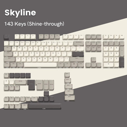 143-Key Low-Profile PBT Keycap Set - Double-Shot Keycaps for Gateron & Cherry MX Switches
