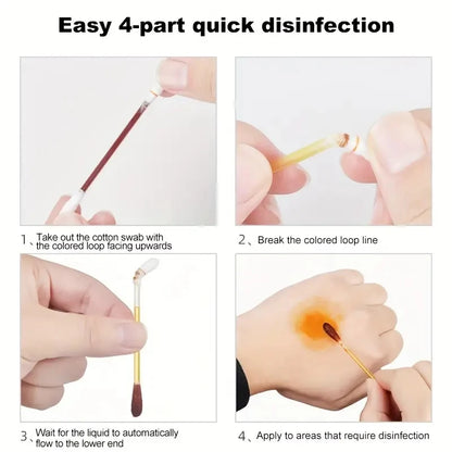 50-500pcs Disposable Iodine Cotton Swabs — Sterile Aseptic Medical Care for Home, Travel & Outdoor Emergency Kits