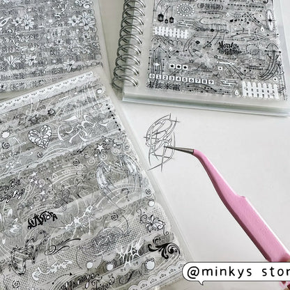 32-Sheet PET Transparent Sticker Book - Clear Scrapbooking Stickers for Journals, Planners, and Creative Stationery