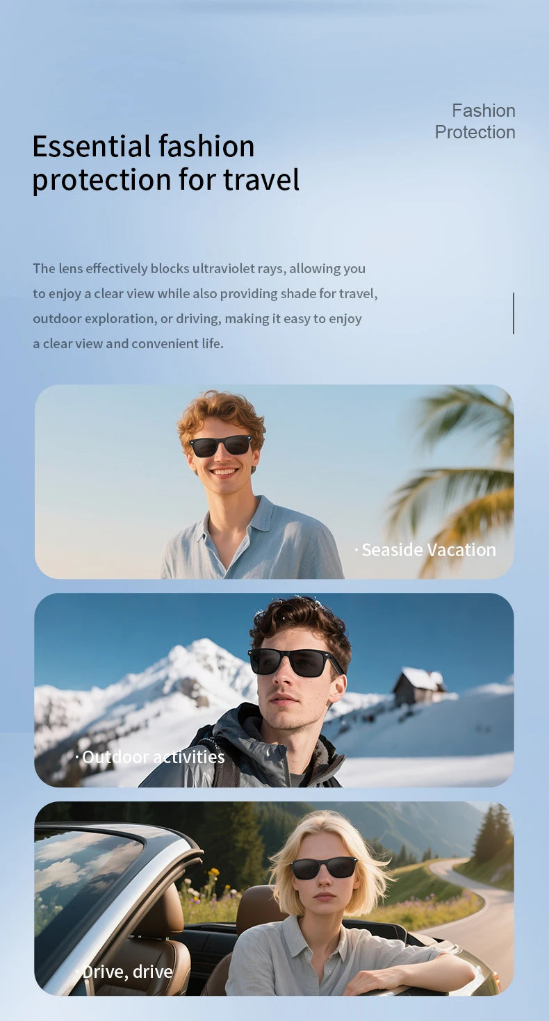 2025 AI Translation Smart Glasses – Bluetooth Call Headphones with UV Protective Lenses for Outdoor Sports