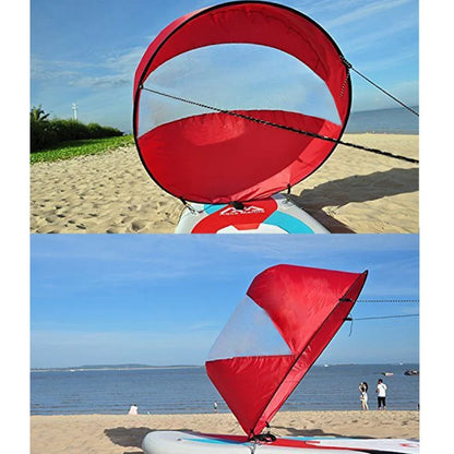 Foldable Surfling Kayak Wind Sail – SUP Paddle Board Sailing Canoe with Clear Window for Rowing Boat